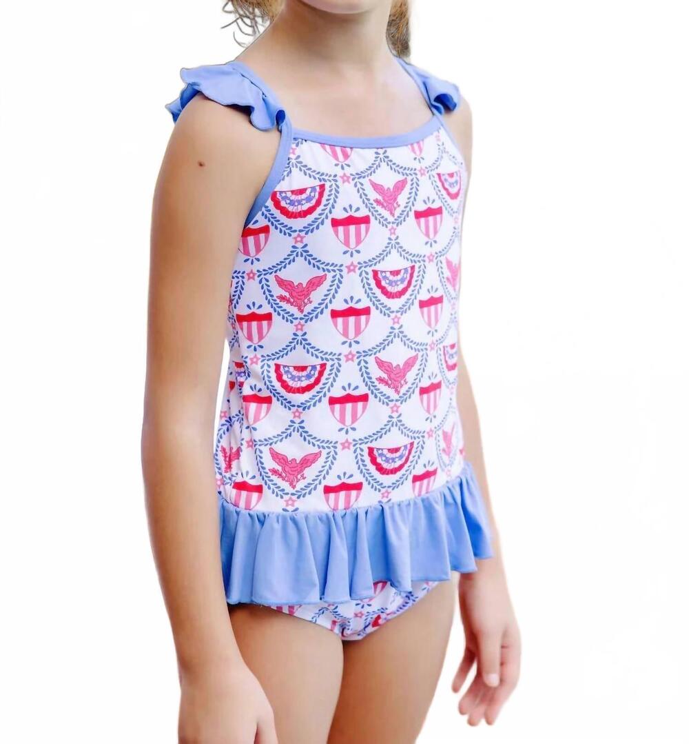 NEW BEAUFORT BONNET st lucia patriotic swimsuit in white